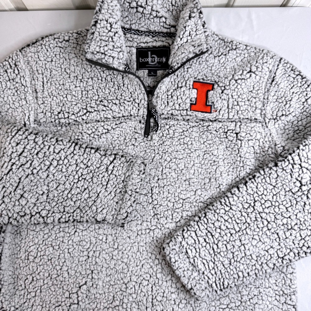 Boxercraft University of Illinois Fighting Illini Sherpa Fleece Pullover Large